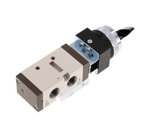 5/2 G1/4'' (G1/8'') Rotary Switch Valve Black 0-8bar/0-112psi YPC
