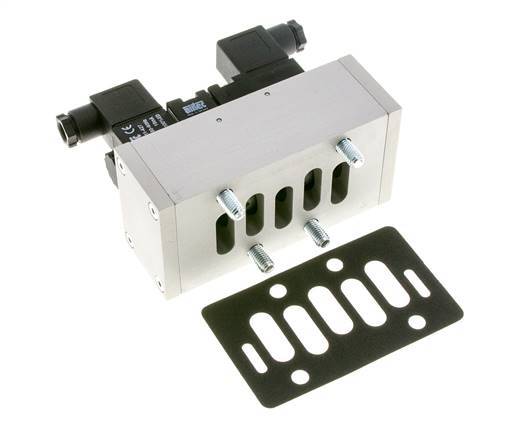 5/3 ISO 5599-3 Center Closed Solenoid Valve 230V AC 3-10bar/42-140psi Airtec