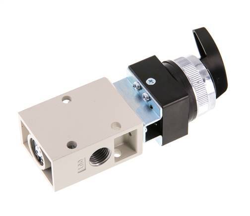 3/2 G1/4'' Rotary Switch Valve Black 0-8bar/0-112psi YPC