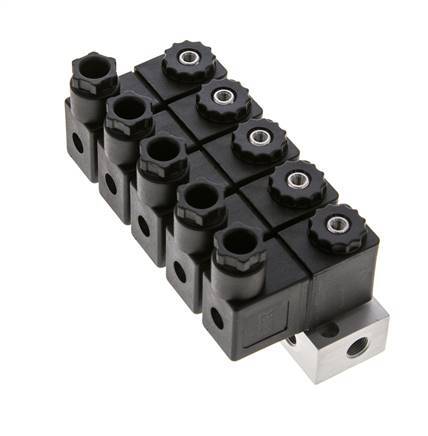 5x3/2 G1/8'' NC Solenoid Valve 230V AC -0.95-10bar/-13.2-140psi Airtec