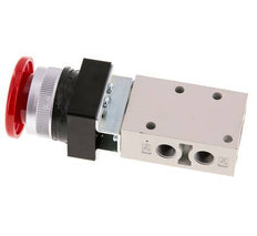 3/2 G1/8'' Palm Button Valve Red 0-8bar/0-112psi YPC