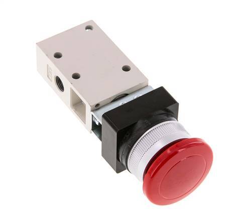 3/2 G1/8'' Palm Button Valve Red 0-8bar/0-112psi YPC