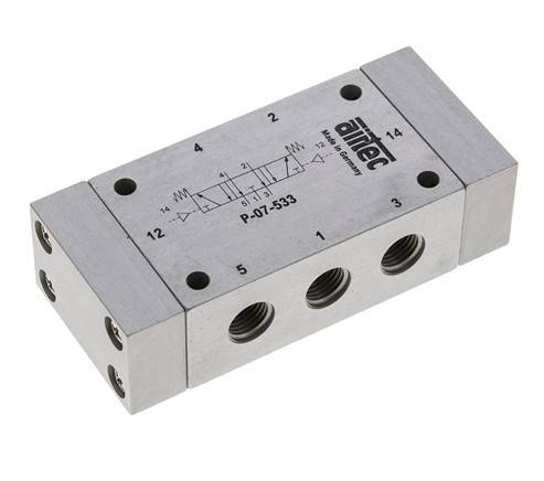 5/3 G1/4'' Exhaust Center Air Pilot Valve 0-8bar/0-112psi Airtec