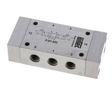 5/3 G1/4'' Exhaust Center Air Pilot Valve 0-8bar/0-112psi Airtec