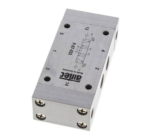 5/3 G1/4'' Exhaust Center Air Pilot Valve 0-8bar/0-112psi Airtec