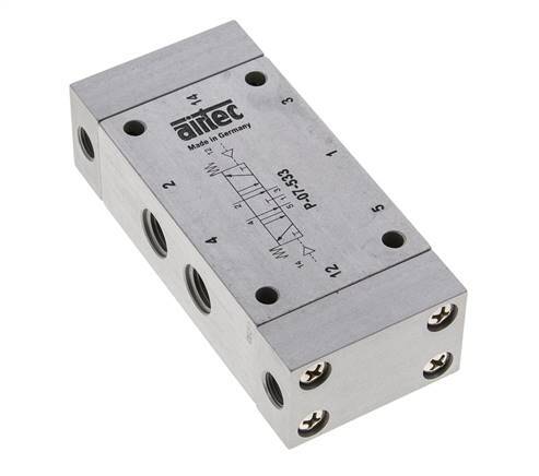 5/3 G1/4'' Exhaust Center Air Pilot Valve 0-8bar/0-112psi Airtec