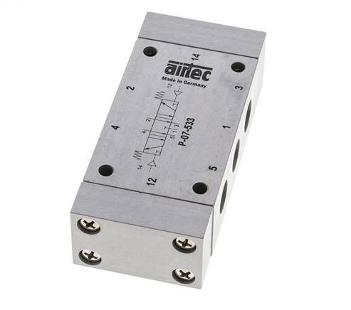 5/3 G1/4'' Exhaust Center Air Pilot Valve 0-8bar/0-112psi Airtec