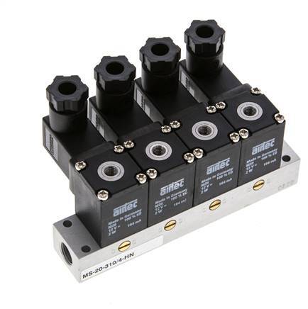 4x3/2 M5 NC Solenoid Valve 12V DC -0.95-8bar/-13.2-112psi Airtec