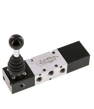 5/3 G1/8'' Center Closed Hand Lever Valve -0.95-10bar/-13.2-140psi