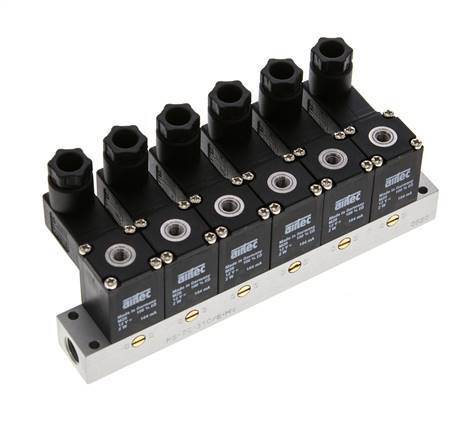 6x3/2 M5 NC Solenoid Valve 12V DC -0.95-8bar/-13.2-112psi Airtec