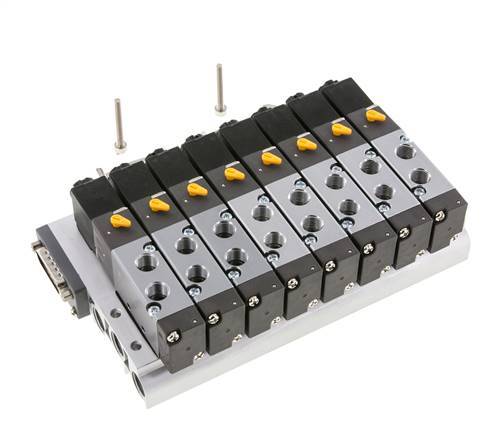 G1/8'' 8x Pneumatic Valve Terminal 24V DC 1.5-8bar/21.0-112psi Multi-pole E.MC