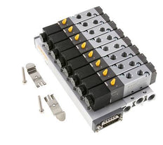 G1/8'' 8x Pneumatic Valve Terminal 24V DC 1.5-8bar/21.0-112psi Multi-pole E.MC