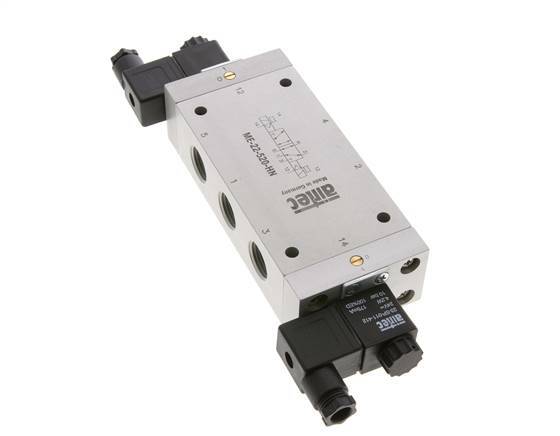 5/2 G1/2'' (G1/8'') Bistable Solenoid Valve External Pilot 24V AC 0-10bar/0-140psi Airtec