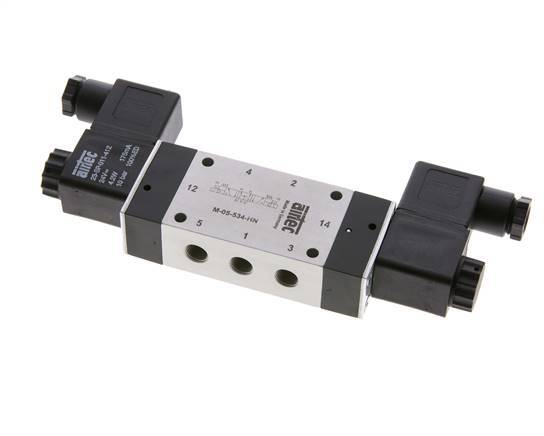 5/3 G1/8'' Pressure Center Solenoid Valve 24V AC 3-8bar/42-112psi Airtec