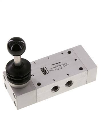 5/3 G1/4'' Center Closed Hand Lever Valve 0-12bar/0-168psi Airtec