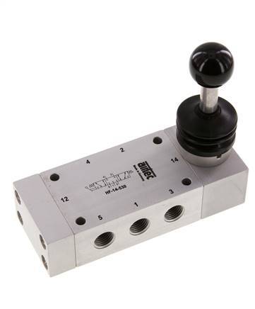 5/3 G1/4'' Center Closed Hand Lever Valve 0-12bar/0-168psi Airtec