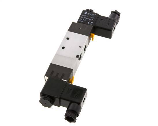 5/3 G1/4'' (G1/8'') Pressure Center Solenoid Valve 24V AC 1.5-8bar/21.0-112psi E.MC