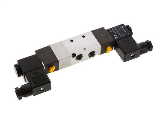 5/3 G1/4'' (G1/8'') Pressure Center Solenoid Valve 24V AC 1.5-8bar/21.0-112psi E.MC