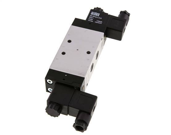 5/3 G1/4'' Pressure Center Solenoid Valve 24V DC 3-10bar/42-140psi Airtec