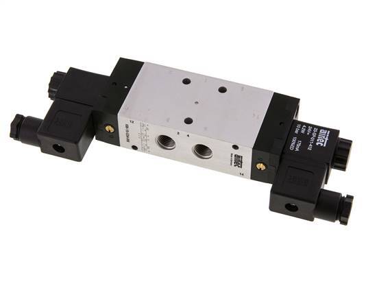 5/3 G1/4'' Pressure Center Solenoid Valve 24V DC 3-10bar/42-140psi Airtec
