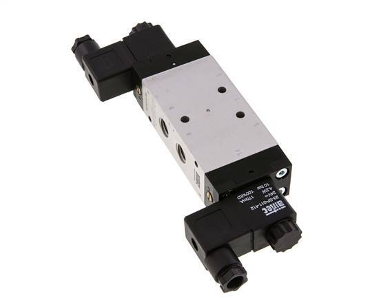5/3 G1/4'' Pressure Center Solenoid Valve 24V DC 3-10bar/42-140psi Airtec