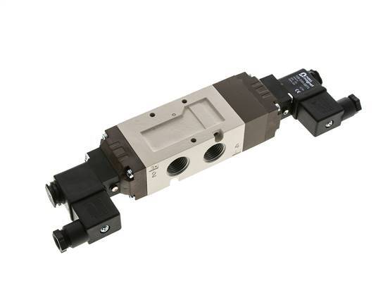 5/3 G1/2'' Exhaust Center Solenoid Valve 24V DC 2-10bar/28-140psi YPC