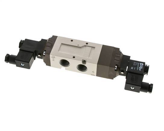 5/3 G1/2'' Exhaust Center Solenoid Valve 24V DC 2-10bar/28-140psi YPC