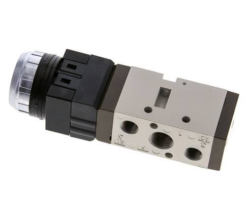 5/2 G1/4'' (G1/8'') Push Button Valve Black 0-8bar/0-112psi YPC