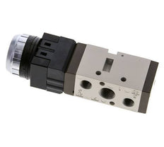 5/2 G1/4'' (G1/8'') Push Button Valve Black 0-8bar/0-112psi YPC