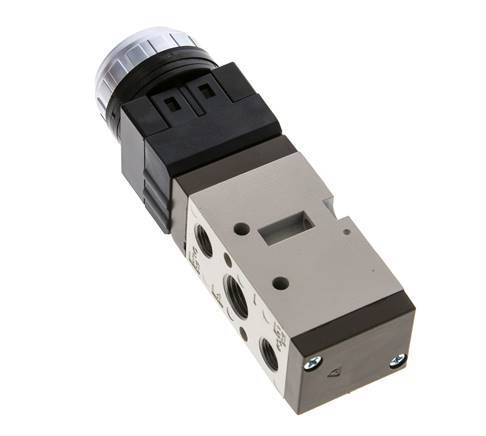 5/2 G1/4'' (G1/8'') Push Button Valve Black 0-8bar/0-112psi YPC