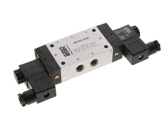 5/3 G1/4'' Exhaust Center Solenoid Valve 230V AC 3-8bar/42-112psi Airtec