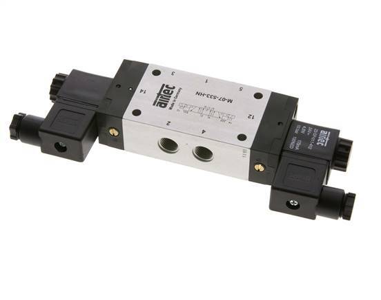 5/3 G1/4'' Exhaust Center Solenoid Valve 230V AC 3-8bar/42-112psi Airtec