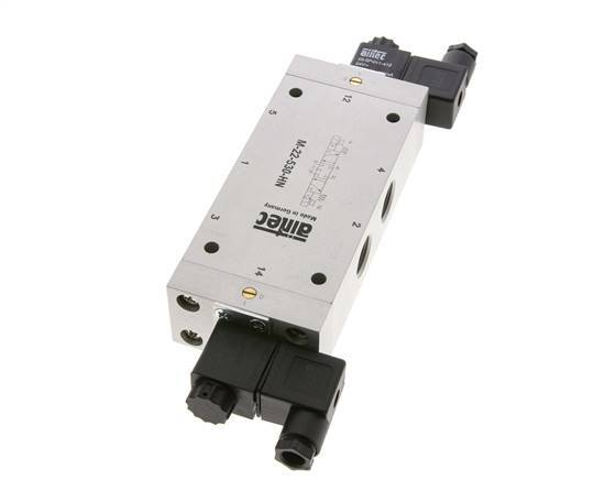 5/3 G1/2'' Center Closed Solenoid Valve 12V DC 3-10bar/42-140psi Airtec