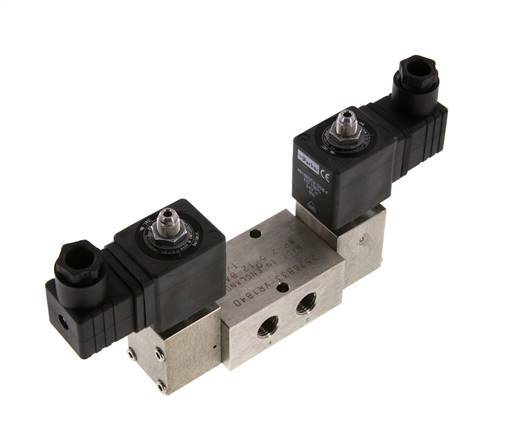 5/2 G1/4'' Bistable Solenoid Valve Stainless Steel 24V DC 2-12bar/28-168psi