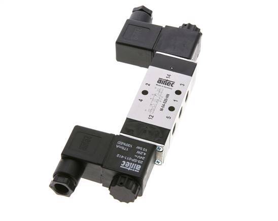 5/2 G1/8'' Bistable Solenoid Valve 24V AC 2.5-10bar/35.0-140psi Airtec