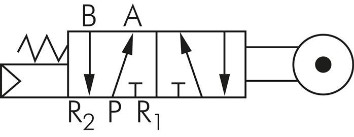 5/2 G1/4'' (G1/8'') Roller Lever Valve 0-8bar/0-112psi YPC