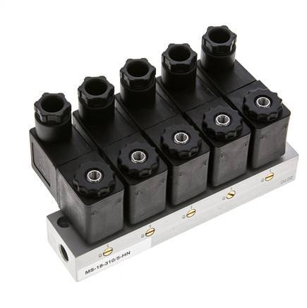 5x3/2 G1/8'' NC Solenoid Valve 24V DC -0.95-10bar/-13.2-140psi Airtec