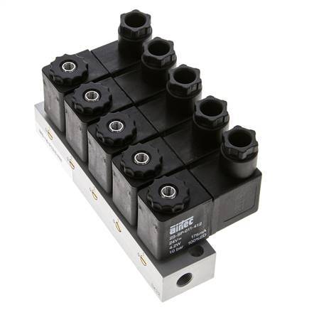 5x3/2 G1/8'' NC Solenoid Valve 24V DC -0.95-10bar/-13.2-140psi Airtec