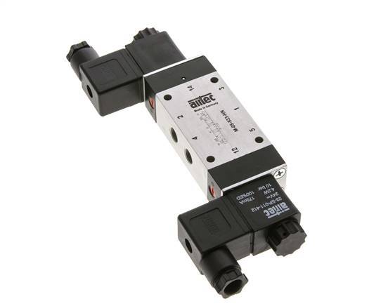 5/3 G1/8'' Exhaust Center Solenoid Valve 24V DC 3-8bar/42-112psi Airtec