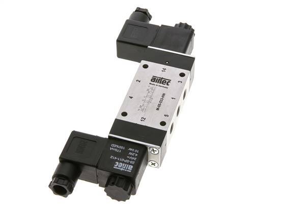5/3 G1/8'' Exhaust Center Solenoid Valve 24V DC 3-8bar/42-112psi Airtec