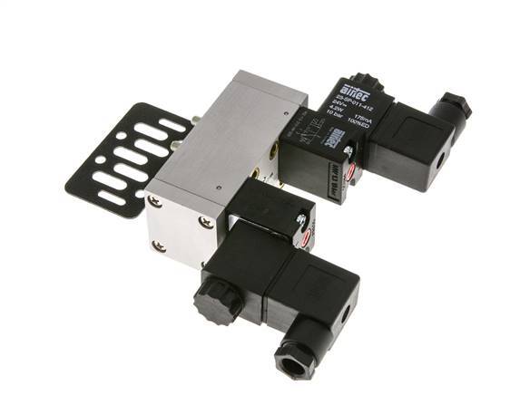 5/3 ISO 5599-1 Exhaust Center Solenoid Valve 230V AC 3-10bar/42-140psi Airtec