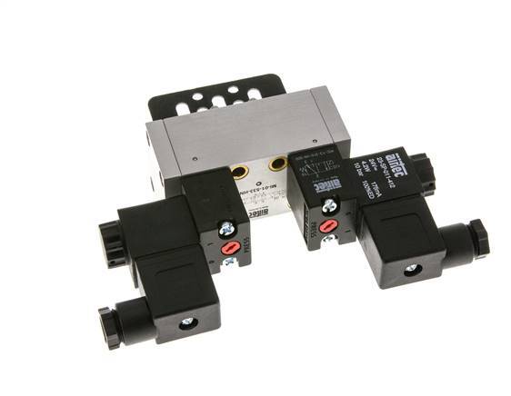 5/3 ISO 5599-1 Exhaust Center Solenoid Valve 230V AC 3-10bar/42-140psi Airtec