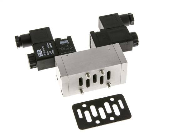 5/3 ISO 5599-1 Exhaust Center Solenoid Valve 230V AC 3-10bar/42-140psi Airtec