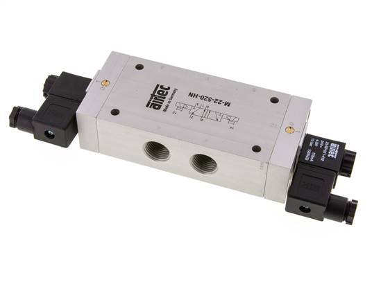 5/2 G1/2'' Bistable Solenoid Valve 230V AC 1-10bar/14-140psi Airtec