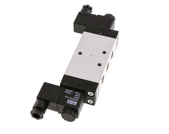 5/3 G1/4'' Center Closed Solenoid Valve 12V DC 3-10bar/42-140psi Airtec