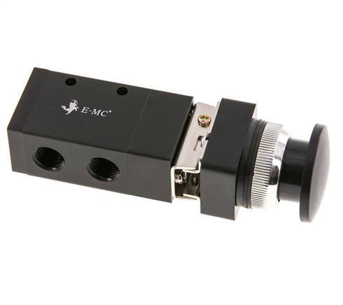 3/2 G1/4'' Universal Palm Button Valve Black 0-8bar/0-112psi E.MC