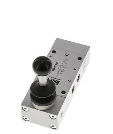 5/3 G1/8'' Center Closed Hand Lever Valve Detent 0-10bar/0-140psi Airtec