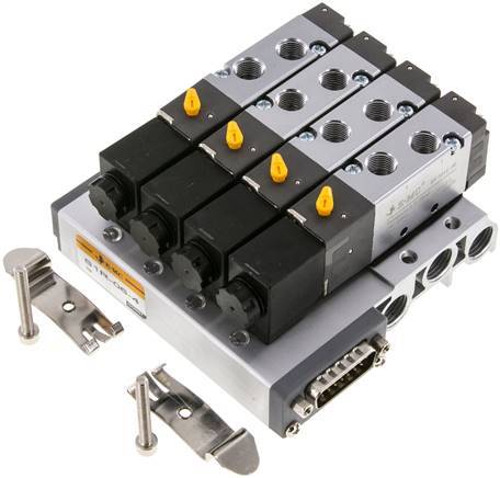 G1/8'' 4x Pneumatic Valve Terminal 24V DC 1.5-8bar/21.0-112psi Multi-pole E.MC