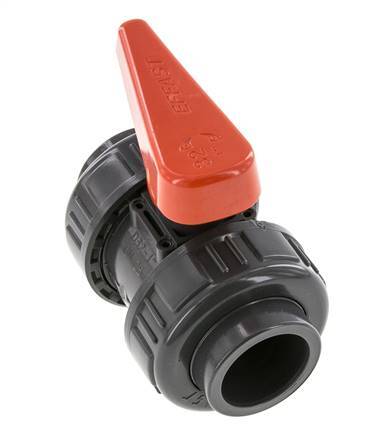 PVC 2-way Ball Valve True Union 32 mm Socket EPDM