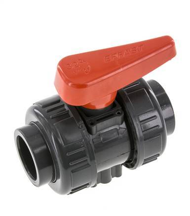 PVC 2-way Ball Valve True Union 32 mm Socket EPDM